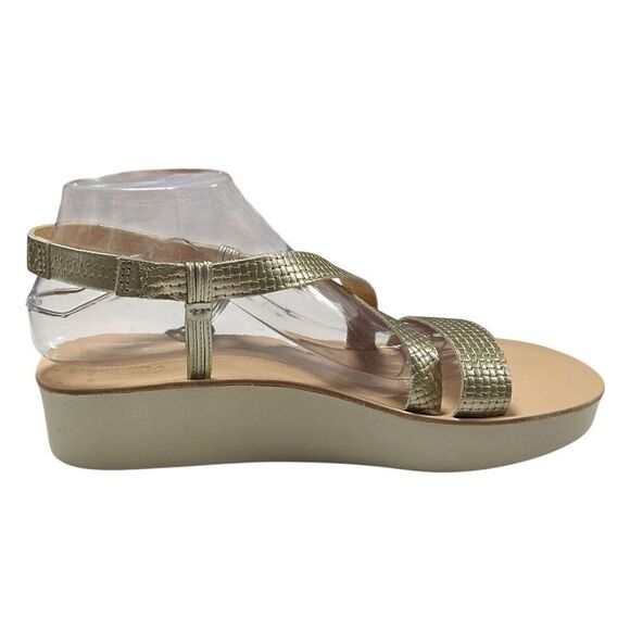 Olukai Sandals Womens 10 Gold Bubbly/White Sand Onohi Strappy Platform NEW - Picture 4 of 11